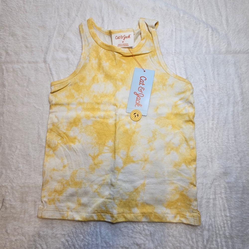 Cat & Jack Sunny Yellow Tie-Dye Tank Top